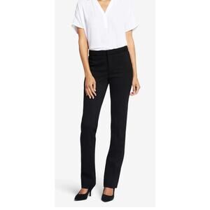NYDJ Slim Fit Straight Leg Ponte Knit Black Trouser Pants Women's Size 0 26X34